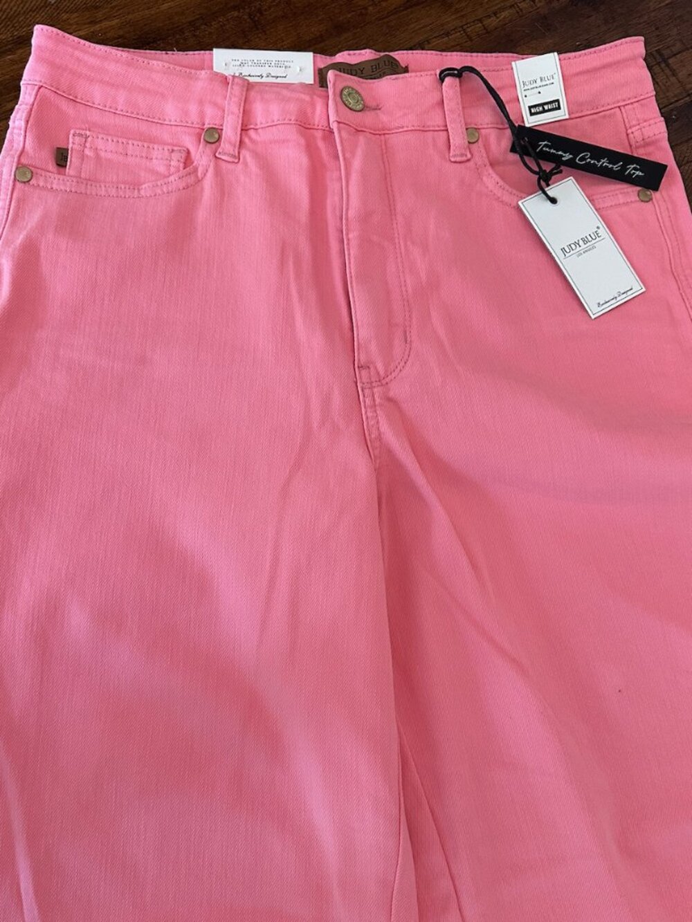Judy Blue Pink High Rise Wide Leg Jeans Size 11/30 NWT